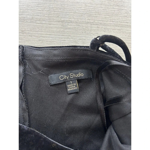 City Studio Velvet Fringe Detail Side Slit Long Mob Wife Whimsy Goth Dress 1 - Picture 7 of 14